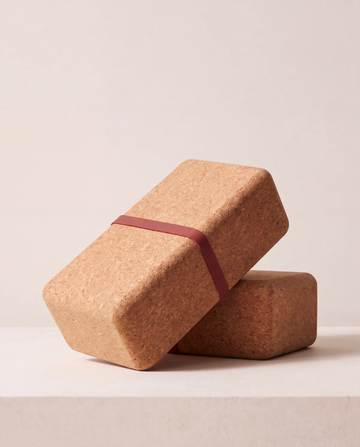 Cork yoga block, pair, 4 x 6 x 9 in each